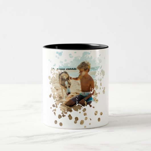 Personalisierte Splash Art Custom Zweifarbige Tasse (Mittel)