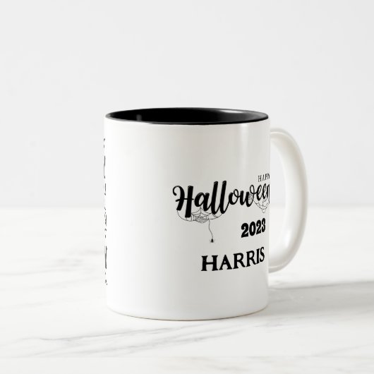 PERSONALISIERTE SPOOKSAISON Halloween Niedlich Gho Zweifarbige Tasse (VorderseiteRechts)