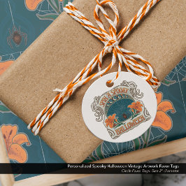Personalisierte Spooky Halloween Vintag Artwork Geschenkanhänger
