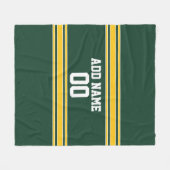 Personalisierte Sportarten mit Gelb und Grün Fleecedecke (Vorderseite (Horizontal))