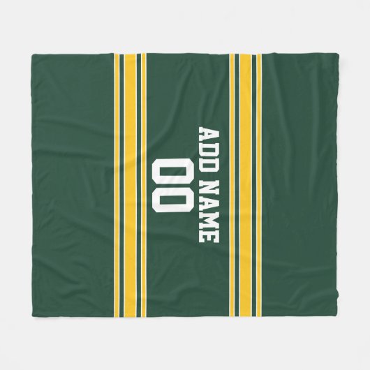 Personalisierte Sportarten mit Gelb und Grün Fleecedecke (Vorderseite (Horizontal))