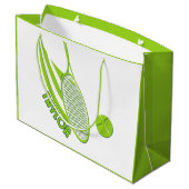 Personalisierte Sportarten mit Namen Tennis Große Geschenktüte (Rückseite Schrägansicht)