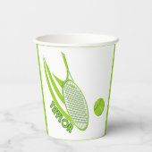 Personalisierte Sportarten mit Namen Tennis Pappbecher (Rückseite)