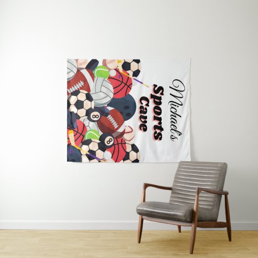 PERSONALISIERTE SPORTKARTE FÜR JEDES ZIMMER WANDTEPPICH (Beispiel (Horizontal))