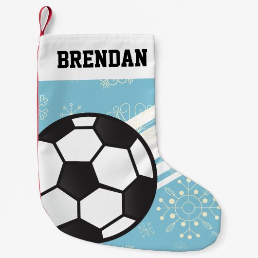 Personalisierte Sportregelungen Fußball Ball Light Kleiner Weihnachtsstrumpf (Vorderseite)