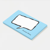 Personalisierte Sprechblase blaue Post-it® Notizen (angewinkelt)