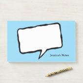 Personalisierte Sprechblase blaue Post-it® Notizen (Auf Schreibtisch)