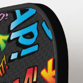 Personalisierte Sprechblase Cooles Comic Buch Pickleball Schläger (Linke Seite)