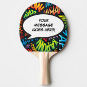 Personalisierte Sprechblase Cooles Comic Buch Tischtennis Schläger (Vorderseite)