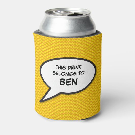 Personalisierte Sprechblase Funny Modern Cool Dosenkühler (Kanne Rückseite)