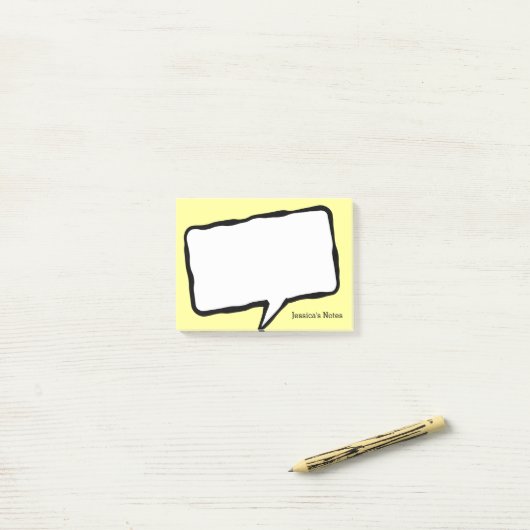 Personalisierte Sprechblase gelb Post-it®-Noten Post-it Klebezettel (Auf Schreibtisch)