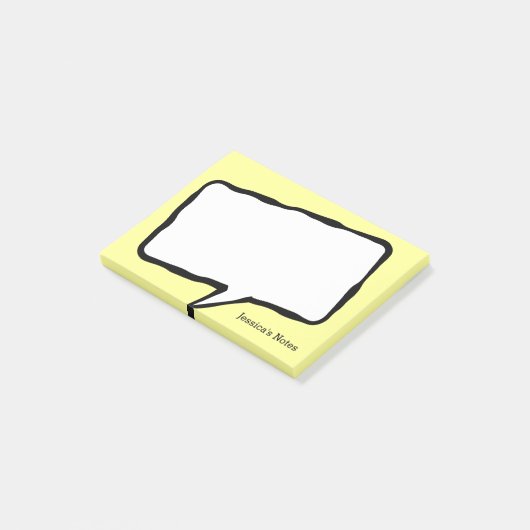 Personalisierte Sprechblase gelb Post-it®-Noten Post-it Klebezettel (angewinkelt)
