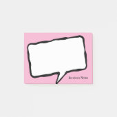 Personalisierte Sprechblase rosa Post-it® Notizen (Vorderseite)