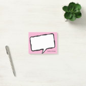 Personalisierte Sprechblase rosa Post-it® Notizen (Büro)