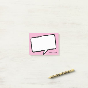 Personalisierte Sprechblase rosa Post-it® Notizen