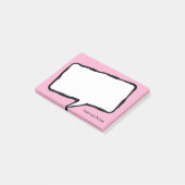 Personalisierte Sprechblase rosa Post-it® Notizen (angewinkelt)