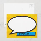 Personalisierte Sprechblase Spaß Comic Buch Postkarte (Vorne/Hinten)