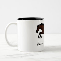 Personalisierte springende PferdeTasse