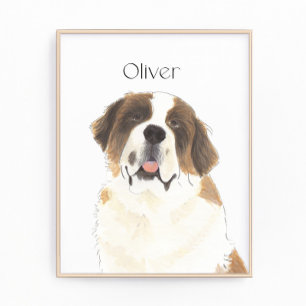 Personalisierte St. Bernard Art Fotodruck