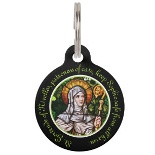 Personalisierte St. Gertrud von Nivelles Haustiermarke