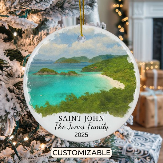 Personalisierte St. John Ornament, Jungfrau Keramik Ornament