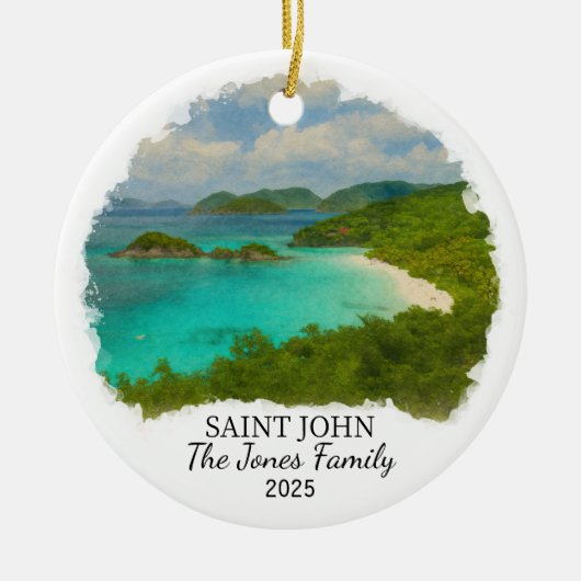 Personalisierte St. John Ornament, Jungfrau Keramik Ornament (Vorne)