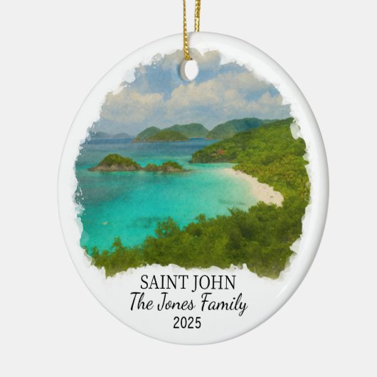Personalisierte St. John Ornament, Jungfrau Keramik Ornament (Links)