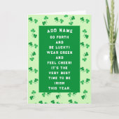 Personalisierte St. Patrick's Day Card Karte (Vorderseite)