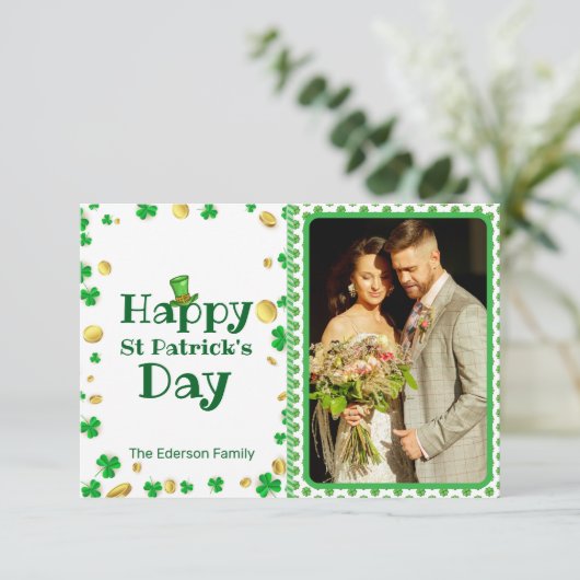 Personalisierte St. Patrick's Day Foto Card Einladung (Stehend Vorderseite)