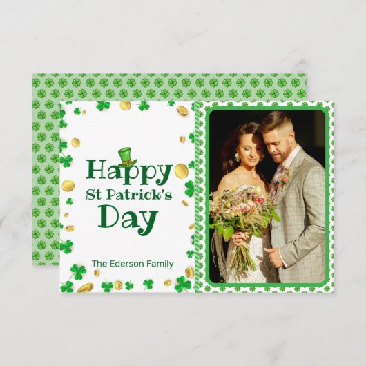 Personalisierte St. Patrick's Day Foto Card Einladung (Vorne/Hinten)