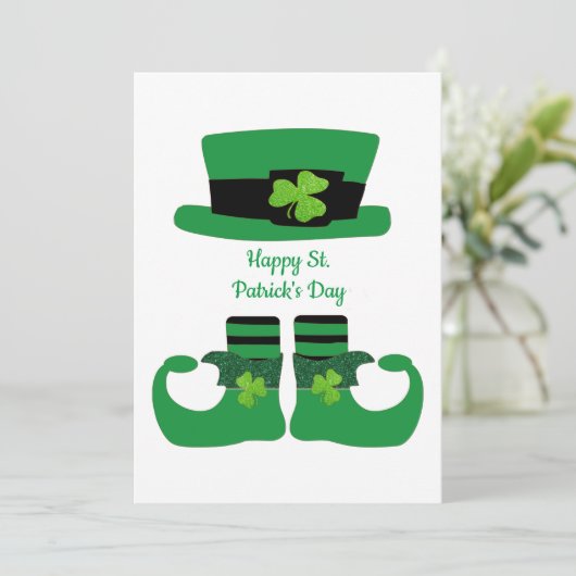 Personalisierte St. Patrick's Day Leprechaun Card (Stehend Vorderseite)