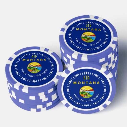 Personalisierte Staatsflagge des Textes Montana Pokerchips (Stapel)