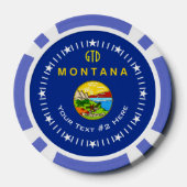 Personalisierte Staatsflagge des Textes Montana Pokerchips (Rückseite)