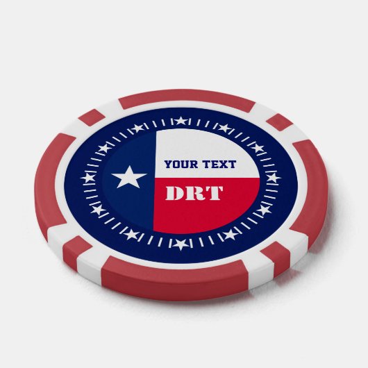 Personalisierte Staatsflagge in Texas Pokerchips (Einzeln)