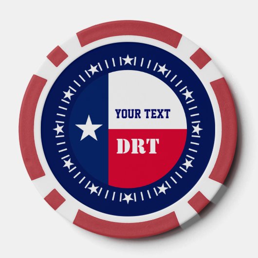 Personalisierte Staatsflagge in Texas Pokerchips (Rückseite)