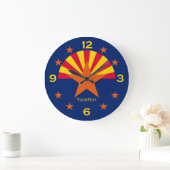 Personalisierte Staatsflagge von Arizona Große Wanduhr (Zuhause)