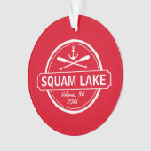 Personalisierte Stadt, Name und Anker des Squam Ornament (Vorderseite)