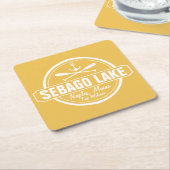 PERSONALISIERTE STADT UND NAME SEBAGO SEE-MAINES RECHTECKIGER PAPPUNTERSETZER (angewinkelt)