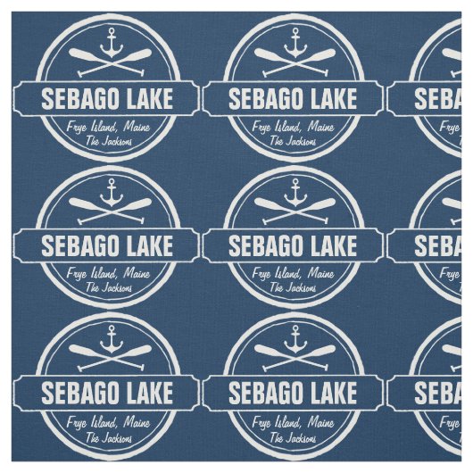 Personalisierte Stadt und Name Sebago See-Maines Stoff (Muster)