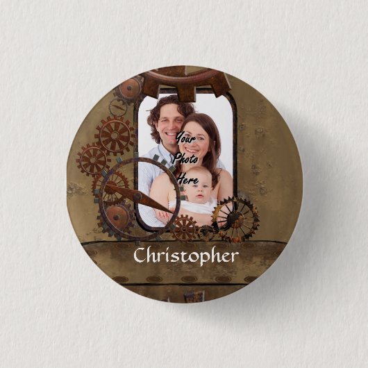 Personalisierte Stahlbildvorlage Button (Vorderseite)