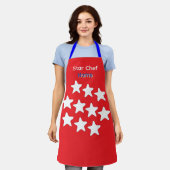 Personalisierte Star Chef Blue Schürze (Getragen)