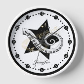 Personalisierte Star Golden Notes Wanduhr (Vorderseite)