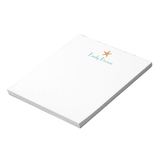 Personalisierte Starfish Summer Notepad Notizblock (Rotiert)