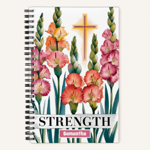 Personalisierte Stärke Christliche Frauen Journal Notizblock