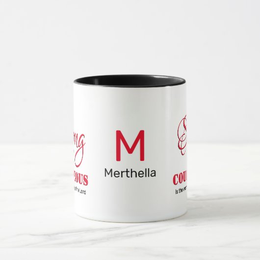 Personalisierte STARKE COURAGEOUS FRAU Christlich Tasse (Zentrum)