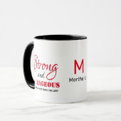 Personalisierte STARKE COURAGEOUS FRAU Christlich Tasse (Vorderseite Links)