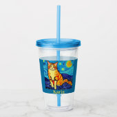 Personalisierte Starnachtkatze Acryltrinkbecher (Vorderseite)