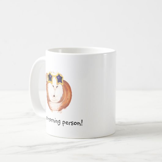 Personalisierte Starry-mit Augen Guinea Schweinegr Kaffeetasse (Vorderseite Links)
