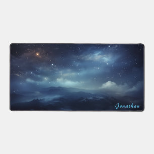 Personalisierte Starry Night Landschaftsschreibmat Schreibtischunterlage