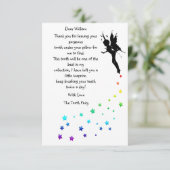 Personalisierte Stars Tooth Fairy Vielen Dank Dankeskarte (Stehend Vorderseite)